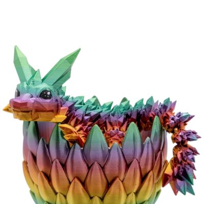 Baby Crystal Dragon in Egg – Articulated Fantasy Desk Fidget for Teens & Adults – Stress Relief & Collectible – 3D Printed in Canada — 3D Printed Collectible by 3DCentral