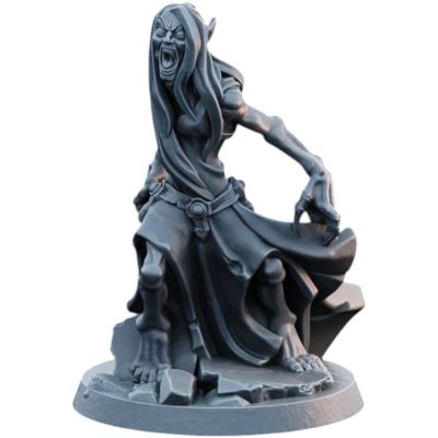Banshee Undead Spirit Miniature for Tabletop RPG Encounters, Fantasy Dioramas & Painting – 3D Printed in Canada — 3D Printed Collectible by 3DCentral
