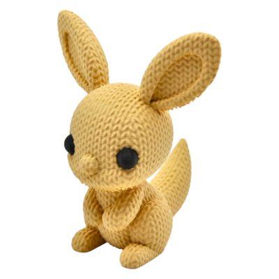 Knitted Kangaroo Figurine – Faux-Yarn Marsupial Sculpture with Big Ears and Cozy Texture – 3D Printed in Canada — 3D Printed Collectible by 3DCentral