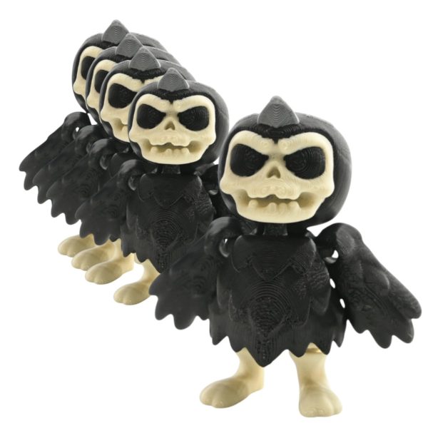 Figurines de corbeaux squelettes d&rsquo;Halloween articulés (paquet de 5)