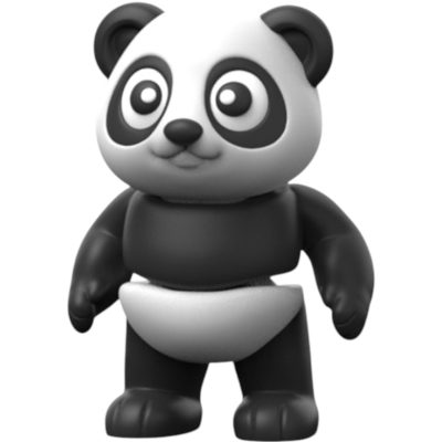 Cute Articulated Standing Panda Figurine with Big Eyes – Black & White Bear Desk Fidget Toy for Teens & Adults – Posable Animal Collectible for Stress Relief & Decor – 3D Printed in Canada — 3D Printed Collectible by 3DCentral