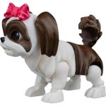 Rachel The Shih Tzu – Articulated Dog Figurine with Pink Bow, Poseable Collectible Desk Pet or Collectible Model for Dog Lovers