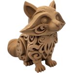 Wood Carved-Style Raccoon Figurine