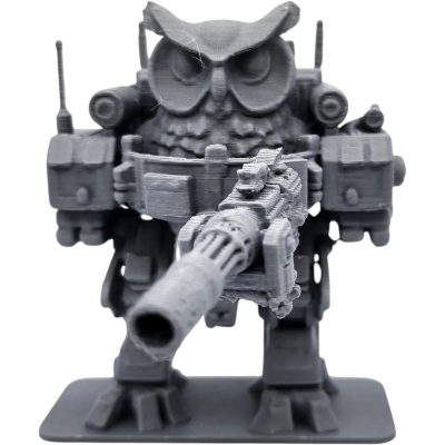Owl Mechwarrior Figurine – 3D Printed Armored Owl Robot Statue for Sci-Fi Shelf Display, Tabletop Games, or Collector Gifts – 3D Printed in Canada — 3D Printed Collectible by 3DCentral