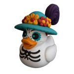 La Catrina Duck Figurine – Elegant Day of The Dead Inspired Collectible Décor with Colorful Hat & Floral Details