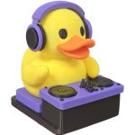 DJ Duck Figurine – Funny Rubber Duck with Headphones and Turntable for Music Lovers, DJs & Party Decor