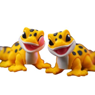 Articulated Leopard Gecko Figurine – Posable Fidget Lizard Desk Pet for Teens & Adults – Fun Gecko Reptile Decor, Collectible Desk Toy, Print-in-Place – 3D Printed in Canada — 3D Printed Collectible by 3DCentral