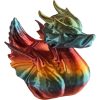 Rainbow Dragon Duck Figurine - Rubber Ducky Alternative Car Dashboard Ornament - Fantasy Collectible Figurine Cruise Duck Hiding Gift 4x4 Decor – 3D Printed in Canada — 3D Printed Collectible by 3DCentral