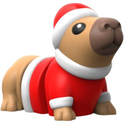 Santa Capy Claus – Articulated Christmas Capybara Figurine in Festive Suit – Print-in-Place Holiday Animal Collectible – 3D Printed in Canada — 3D Printed Collectible by 3DCentral