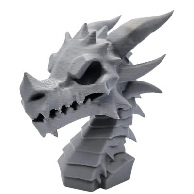 Stone-Carved Dragon Skull Statue – Gothic Fantasy Creature Bust for Shelf, Desk or Display – 3D Printed in Canada — 3D Printed Collectible by 3DCentral