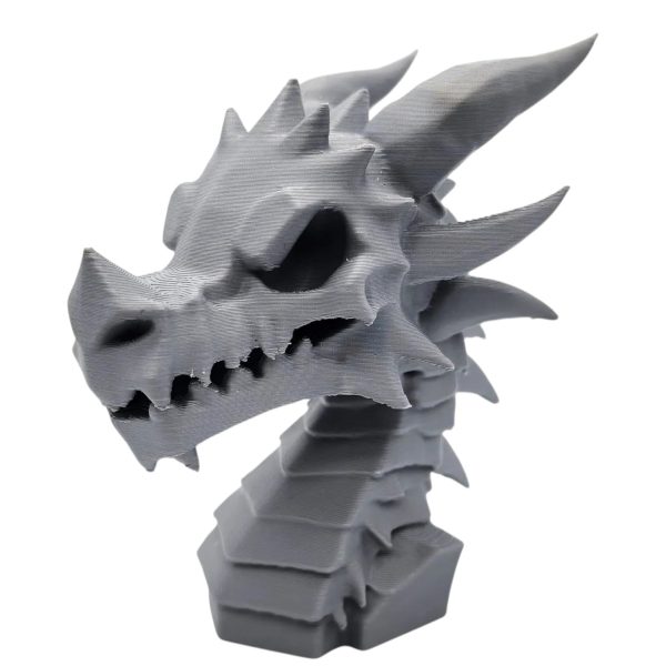 Buste crâne de dragon en pierre