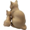 Momma Cat and Kitten Figurine – Wood-Style 3D Printed Cat Sculpture Duo for Shelf, Gift, or Pet Memorial Display – 3D Printed in Canada — 3D Printed Collectible by 3DCentral