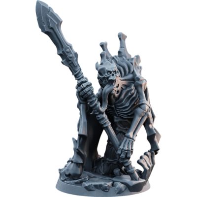 Bone Serpent Undead Spear Champion Miniature for Tabletop RPG Battles, Fantasy Dioramas & Painting – 3D Printed in Canada — 3D Printed Collectible by 3DCentral