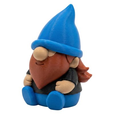 Mullet Gnome Figurine – Funny Garden Gnome with Blue Hat & Red Beard – Collectible Shelf Decor for Office, Desk, or Plant Pot – Unique Gift for Men & Gnome Fans – 3D Printed in Canada — 3D Printed Collectible by 3DCentral