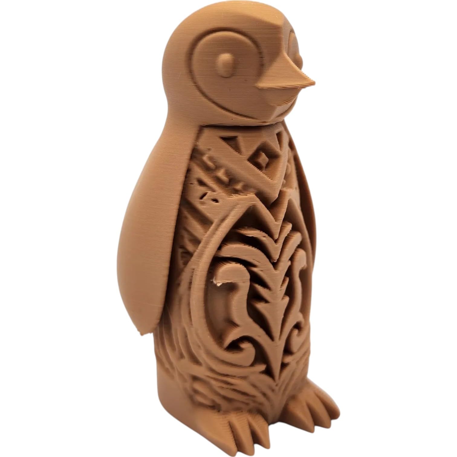 Tribal Penguin Figurine – Decorative Nordic Totem-Style Penguin Sculpture for Desk or Shelf – 3D Printed in Canada — 3D Printed Collectible by 3DCentral