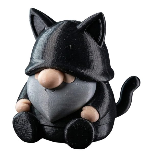 Black Cat Gnome Figurine