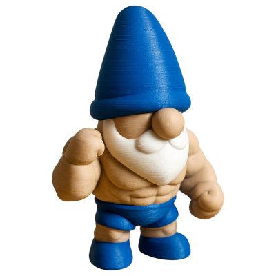 Muscular Gnome Figurine – Funny Jacked Garden Gnome Collectible for Desk or Shelf Display, Nerdy Fitness Decor Gift for Adults – 3D Printed in Canada — 3D Printed Collectible by 3DCentral