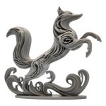 Leaping Fox Sculpture – Elegant Mythic Forest-Inspired Statue