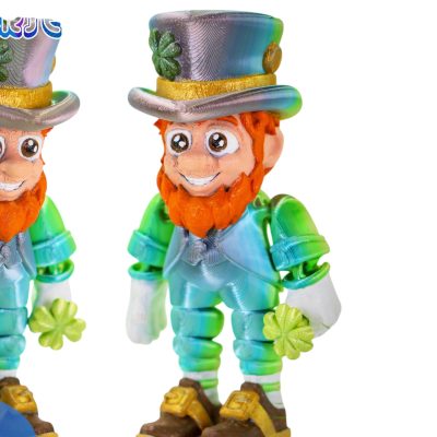 Articulated Leprechaun Figurine – St. Patrick’s Day Fidget Toy for Teens & Adults – Lucky Clover Irish Desk Buddy – 3D Printed in Canada — 3D Printed Collectible by 3DCentral