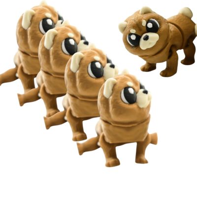 5-Pack Grumpy Chow Chow Dog Figurines – Articulated Cute Fluffy Dog Collectibles for Teens & Adults, Poseable Desk or Shelf Decor – 3D Printed in Canada — 3D Printed Collectible by 3DCentral
