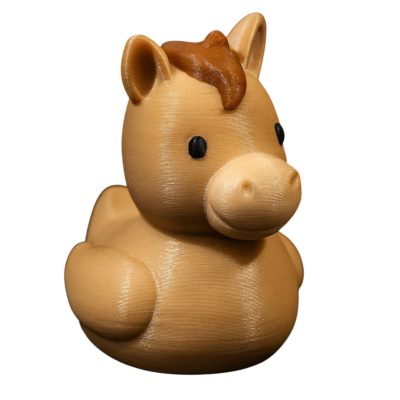 Ranch Horse Duck Figurine – Adorable Brown Duck-Horse Hybrid with Cute Mane & Ears – Western Farm Animal Desk Décor or Collectible Gift – 3D Printed in Canada — 3D Printed Collectible by 3DCentral