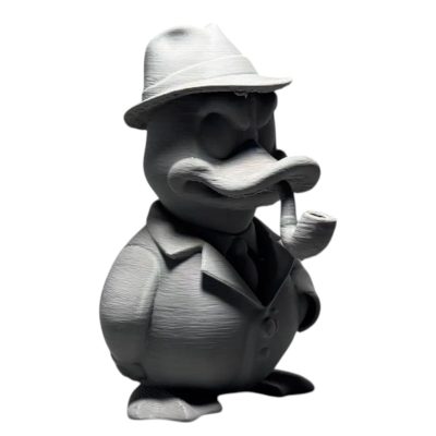 Detective Duck Figurine – Noir Duck Sculpture with Pipe & Fedora Hat, Private Eye Decor for Desk or Shelf – 3D Printed in Canada — 3D Printed Collectible by 3DCentral