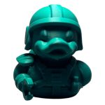 Warrior Duck Figurine – Tactical Armored Duck with Helmet & Blaster – Funny Military-Inspired 3D Printed Geek Collectible