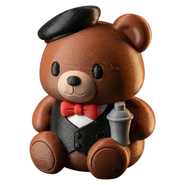 Figurine ourson barman – Ourson au shaker à cocktail