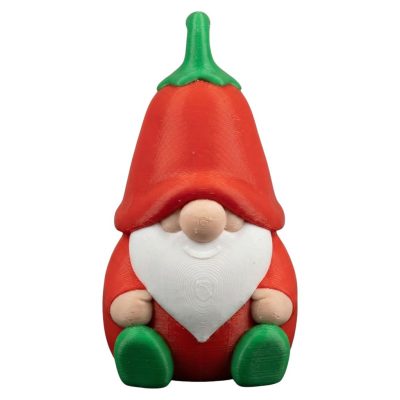 Chili Pepper Gnome Figurine – Whimsical Hot Pepper Garden Gnome Statue for Shelf, Desk or Kitchen Décor – Fun Collectible Gift for Gnome Lovers – 3D Printed in Canada — 3D Printed Collectible by 3DCentral