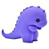 Knitted Dinosaur Figurine – Cozy Faux-Stitched Dino Sculpture with Curled Tail and Big Eyes – 3D Printed in Canada — 3D Printed Collectible by 3DCentral