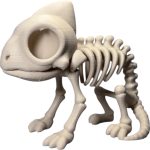 Chibi Skeleton Chameleon Figurine