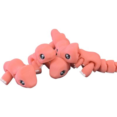 5-Pack Mini T-Rex Critters Figurines – Colorful Posable Dinosaur Desk Toys & Collectibles for Teens and Adults – 3D Printed in Canada — 3D Printed Collectible by 3DCentral