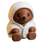 Bath Towel Teddy Bear Cub Figurine – Cute Hooded Bear Collectible for Desk, Shelf or Gift – Cozy Aesthetic Animal Decor for Adults & Teens – 3D Printed in Canada — 3D Printed Collectible by 3DCentral