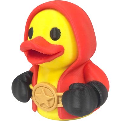 Boxing Duck Figurine with Red Hoodie & Gloves – Funny Fighter Duck Statue for Gym Lovers, Boxing Fans & Motivational Desk Decor – 3D Printed in Canada — 3D Printed Collectible by 3DCentral
