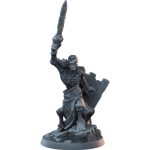Skeleton Champion Miniature with Raised Sword for Tabletop RPG, Wargaming & Painting – Fantasy Undead Leader for Dungeon Encounters – 3D Printed in Canada