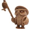 Fisherman Owl Figurine – Whimsical Fantasy Fishing Owl Miniature with Rod & Fish – Unique Display Statue or Paintable Model – 3D Printed in Canada — 3D Printed Collectible by 3DCentral