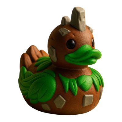Earth Elemental Duck Figurine – Fantasy-Themed Collectible Rubber Duck Display Toy for Desk, Shelf, or Gift – for Teens & Adults – 3D Printed in Canada — 3D Printed Collectible by 3DCentral