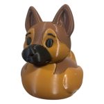 German Shepherd Pup Duck Figurine – Loyal K9 Rubber Duck Hybrid for Dog Lovers, Funny Gift or Display Collectible