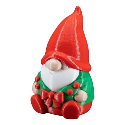 Christmas Gnome Figurine with Wreath & Bow – Festive Holiday Shelf Decor for Home, Desk or Tiered Tray – Seasonal Collectible Gift for Adults & Teens – 3D Printed in Canada — 3D Printed Collectible by 3DCentral