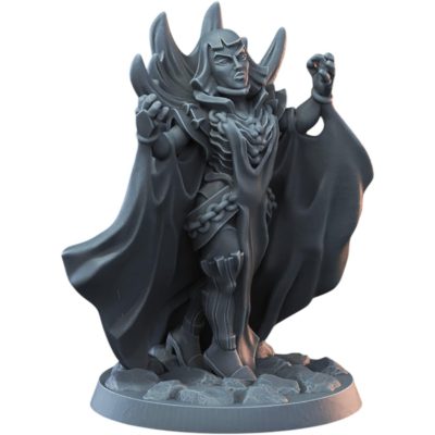 Necromancer Female Miniature for Fantasy RPGs – Gothic Sorceress Villain Figurine for Painting & Collecting – 3D Printed in Canada — 3D Printed Collectible by 3DCentral