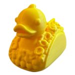 Loaded Taco Duck Figurine – Funny Novelty Collectible for Desk, Shelf, or Display – Rubber Duck-Inspired Sculpture with Taco Details