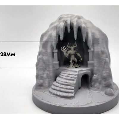 Miniature Display Cave Diorama – Scenic Rocky Cavern Base for 28mm Figures, RPG Storage & Showcase – Holds 2–3 Minis – 3D Printed in Canada — 3D Printed Collectible by 3DCentral