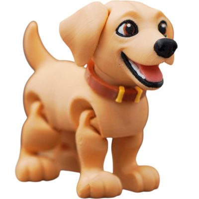 Happy Labrador Puppy Figurine with Articulated Legs – Playful Desk Companion or Dog Lover Collectible – 3D Printed in Canada — 3D Printed Collectible by 3DCentral