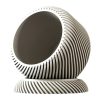 Modern White Planter Pot with Diagonal Groove Texture – Slant-Inspired Indoor Plant Container for Succulents & Décor – 3D Printed in Canada — 3D Printed Collectible by 3DCentral