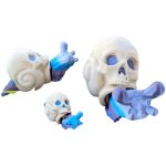 Tiny Skull Snail Figurine – Creepy-Cute Snail with Skull Shell