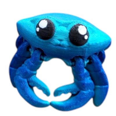 Tiny Crab Figurine – Cute Articulated Blue Crab – Ocean-Themed Collectible Desk Buddy & Gift – for Teens & Adults – 3D Printed in Canada — 3D Printed Collectible by 3DCentral