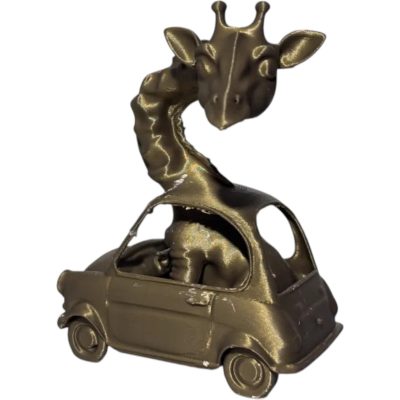 Giraffe in a Car Figurine – Whimsical Animal Sculpture with Long Neck Humor – 3D Printed in Canada — 3D Printed Collectible by 3DCentral