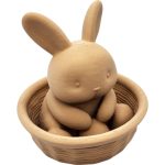 Bunny in a Basket Figurine – Cute Easter Rabbit Statue for Spring Décor, Nursery or Collectors – 3D Printed in Canada — 3D Printed Collectible by 3DCentral