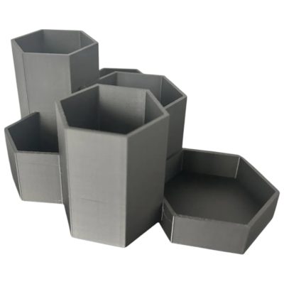 Hexagonal Desk Organizer – Multi-Height Pen, Remote & Trinket Holder – Geometric Honeycomb Design for Office, Studio or Gaming Setup – 3D Printed in Canada — 3D Printed Collectible by 3DCentral