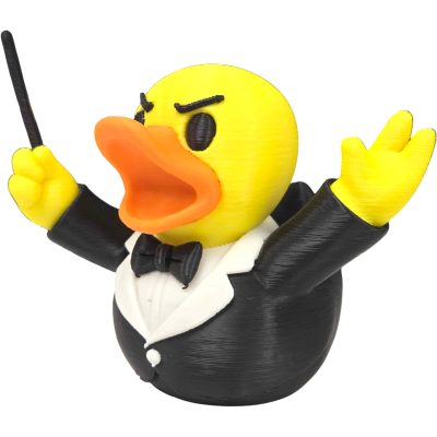 Orchestra Conductor Duck Figurine – Funny Tuxedo Rubber Duck-Inspired Decor for Desk, Shelf or Gift – Quirky Music Lover Collectible – 3D Printed in Canada — 3D Printed Collectible by 3DCentral